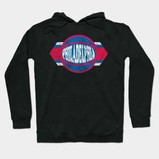 Philadelphia Basketball retro and distressed ball and stripe Hoodie